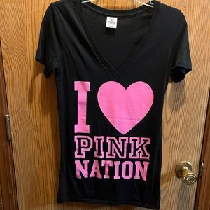 NWOT Pink Victoria Secret Tshirt Black Small